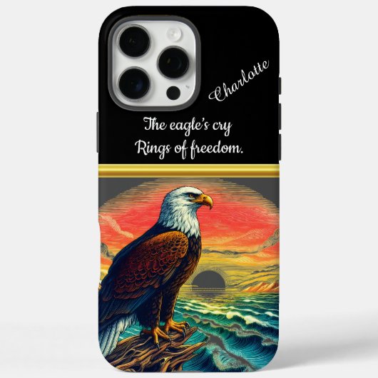 Majestueuze adelaar neergestreken bij zonsondergan Case-Mate iPhone case (Achterkant)