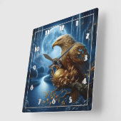 Majestueuze adelaar neergestreken door Moonlit Riv Vierkante Klok (Hoek)