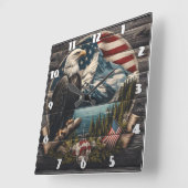 Majestueuze adelaar neergestreken op boom in de bu vierkante klok (Hoek)