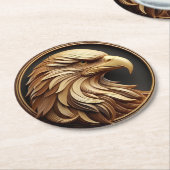 Majestueuze Adelaar Omringd Ronde Kartonnen Onderzetter (Gebogen)