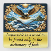 Majestueuze adelaar stijgt sierlijk vierkante klok (Voorkant)