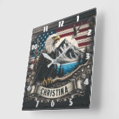 Majestueuze adelaar tegen berglandschap vierkante klok (Hoek)