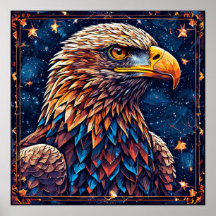 Majestueuze Adelaar Tegen Sterrenhemel Poster