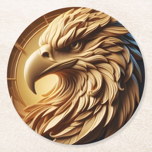 Majestueuze Adelaar Tijdwaarnemer Ronde Kartonnen Onderzetter (Voorkant)