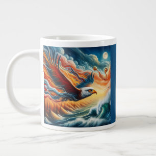 Majestueuze adelaar vliegen als een adelaar fantas grote koffiekop