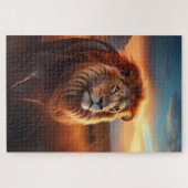 Majestueuze Afrikaanse Leeuw in een Serengeti Zons Legpuzzel (Horizontaal)