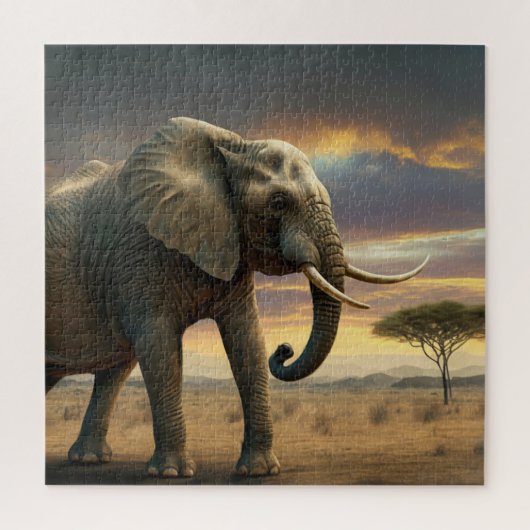 Majestueuze Afrikaanse Struik olifant Legpuzzel (Verticaal)