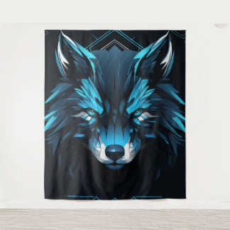 majestueuze alleenstaande wolf poster. wandkleed