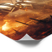 Majestueuze Amber-Toned middeleeuwse ridderslag Poster (Hoek)