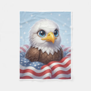 Majestueuze Amerikaanse Adelaar Op Amerikaanse Vla Fleece Deken