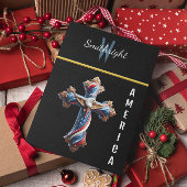 Majestueuze Amerikaanse vlag kruis met stijgende a Briefkaart