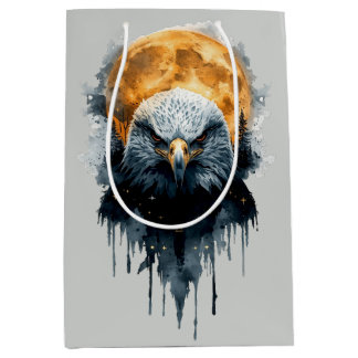 Majestueuze Amerikaanse Zeearend Aquarel Maan Natu Medium Cadeauzakje