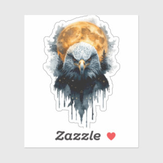 Majestueuze Amerikaanse Zeearend Aquarel Maan Natu Sticker