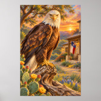 Majestueuze Amerikaanse zeearend in Texaans licht Poster