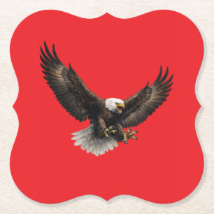 Majestueuze Amerikaanse Zeearend Rode Papieren Ond Kartonnen Onderzetters