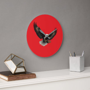 Majestueuze Amerikaanse Zeearend Rood Wandklok