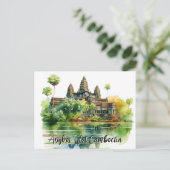 Majestueuze Angkor Wat te midden van weelderige se Briefkaart (Staand voorkant)