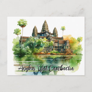Majestueuze Angkor Wat te midden van weelderige se Briefkaart