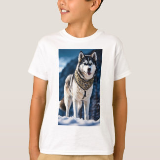 Majestueuze Arctische Geest: De Husky Koning T-shirt