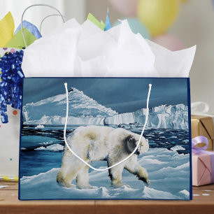 Majestueuze Arctische Ijsbeer Blauwe Gletsjers Ijs Groot Cadeauzakje
