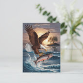 majestueuze arend stijgt boven prooi briefkaart (Staand voorkant)