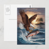 majestueuze arend stijgt boven prooi briefkaart (Voorkant / Achterkant)