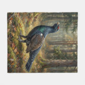 Majestueuze Auerhoen Kunst Fleece Deken (Voorkant (Horizontaal))