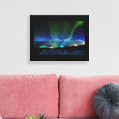 Majestueuze Aurora Borealis over de bergen Canvas Afdruk (Insitu (Woonkamer))
