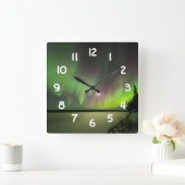 Majestueuze Aurora Vierkante Klok (Huis)