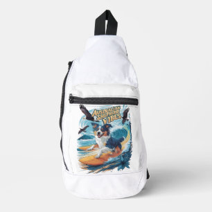 Majestueuze Australische Herder Hond Surfen op de  Sling Bag