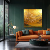 Majestueuze Aziatische geïnspireerde Gouden Dagera Canvas Afdruk