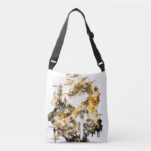 Majestueuze Aziatische Mythologie Draak Tempel Fan Crossbody Tas