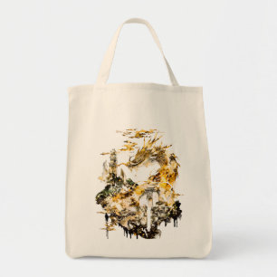 Majestueuze Aziatische Mythologie Draak Tempel Fan Tote Bag