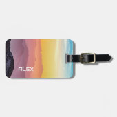 Majestueuze Aziatische zonsondergang - Levendige k Bagagelabel (Voorkant horizontaal)