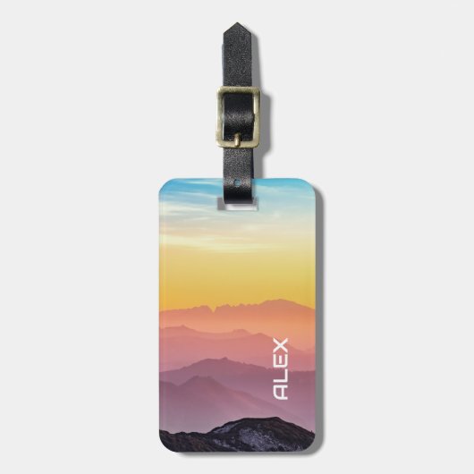 Majestueuze Aziatische zonsondergang - Levendige k Bagagelabel (Voorkant verticaal)