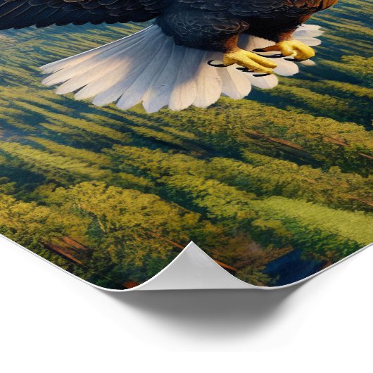 Majestueuze Bald Eagle in de ongerepte wildernis Poster (Hoek)
