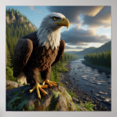 Majestueuze Bald Eagle in de ongerepte wildernis Poster (Voorkant)