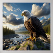 Majestueuze Bald Eagle in de ongerepte wildernis Poster (Voorkant)