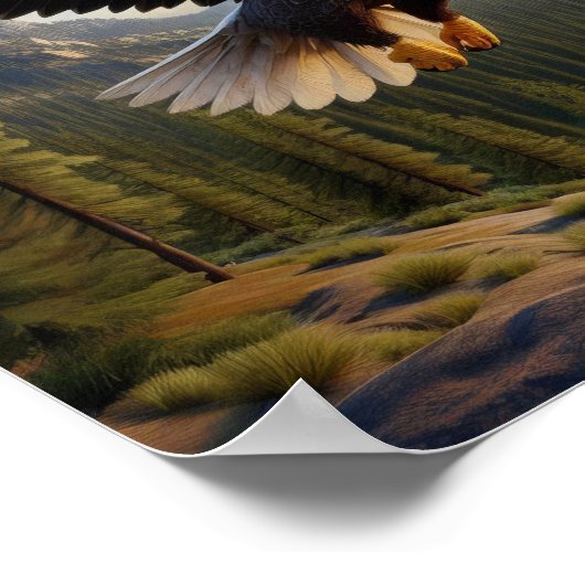 Majestueuze Bald Eagle in de ongerepte wildernis Poster (Hoek)