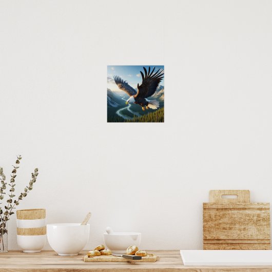 Majestueuze Bald Eagle in de ongerepte wildernis Poster (Keuken)
