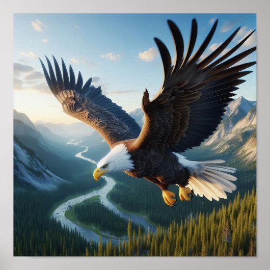 Majestueuze Bald Eagle in de ongerepte wildernis Poster (Voorkant)