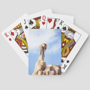 Majestueuze baviaan op bergtop pokerkaarten