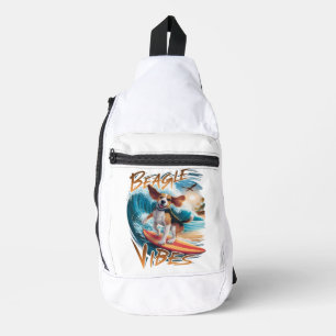 Majestueuze Beagle Hond Surfen de Reuzengolven Sling Bag