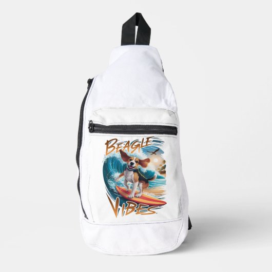 Majestueuze Beagle Hond Surfen de Reuzengolven Sling Bag (Voorkant)