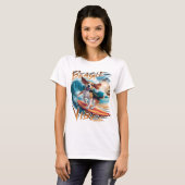 Majestueuze Beagle Hond Surfen de Reuzengolven T-shirt (Voorkant volledig)