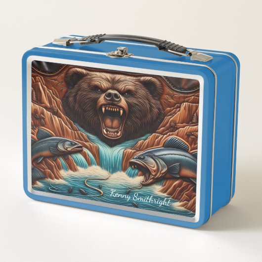 Majestueuze Beer Jagen in Rushing Rapids (Voorkant)