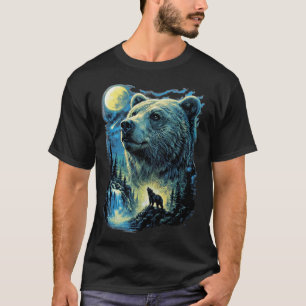 Majestueuze Beer Onder Maneschijn Natuurkunst T-shirt