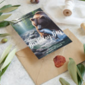 Majestueuze Beer Vang Verjaardagsuitnodiging Briefkaart