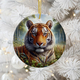 Majestueuze Bengaalse Tijger Aandenken Keramisch Ornament
