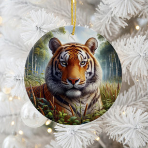 Majestueuze Bengaalse Tijger Aandenken Keramisch Ornament
